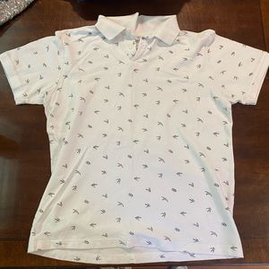 White polo with birds